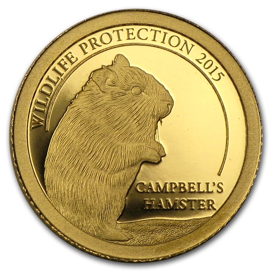 2015 Mongolia 1/2 gram Proof Gold 500 Togrog Wildlife Hamster 2015 Mongolia 1/2 gram Proof Gold 500 Togrog Wildlife Hamster